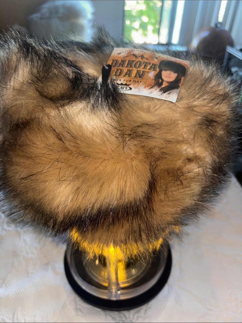Natural Brown Faux Fur Hat
